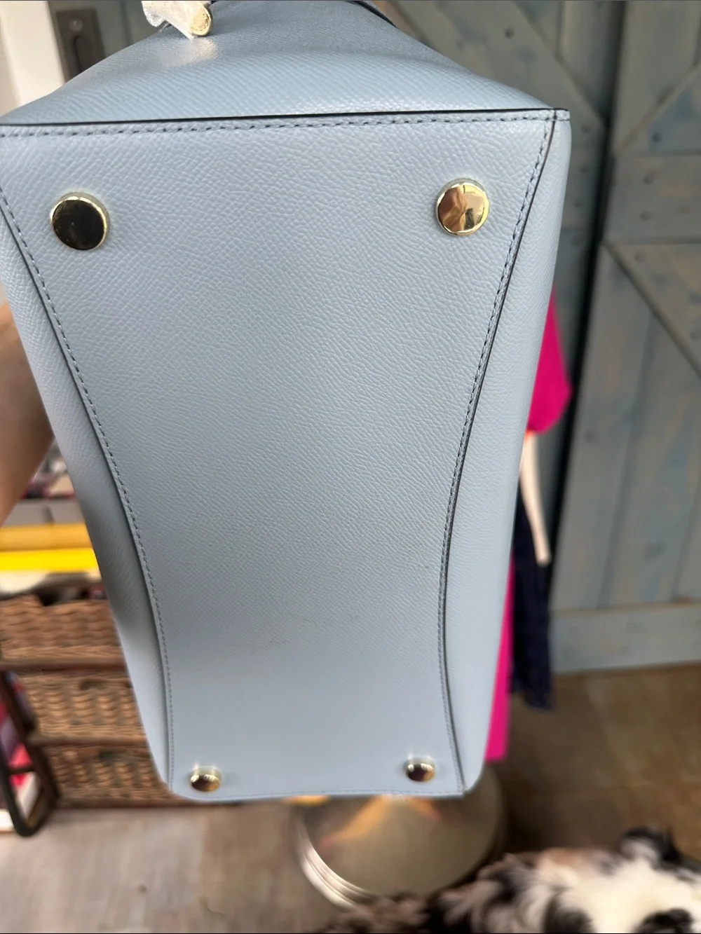 Michael Kors Pale Blue Saffiano Leather Tote with Gold Hardware NWT